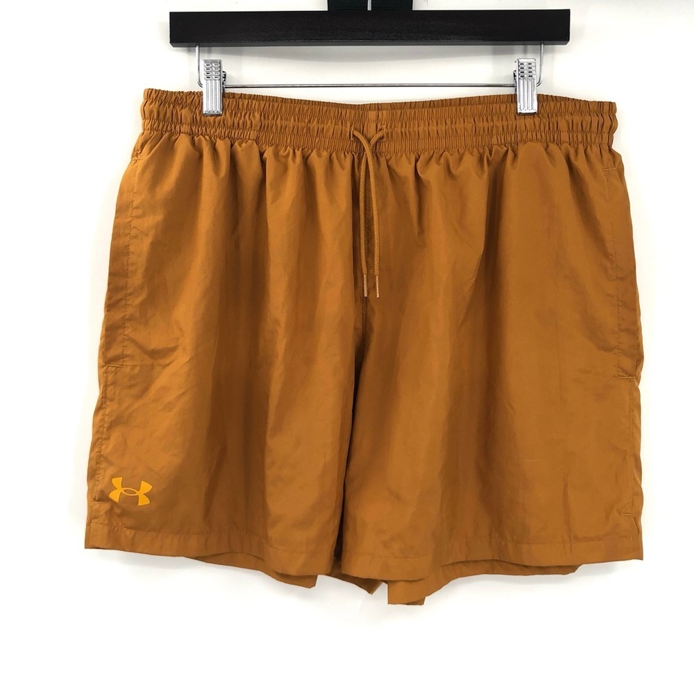 UNDER ARMOUR UA Tech Vent Men's Shorts XL Mustard Gold Yellow Active Pockets Men